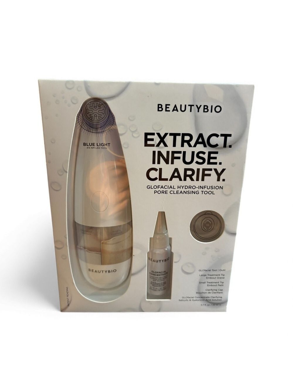Beauty Bio Glofacial Hydro-Infusion Pore Cleansing Tool - White NIB